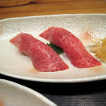 時の宿 すみれ - 米沢牛大とろにぎり(オプション)