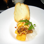 時の宿 すみれ - ・栗のアイスクリーム。プラリネを添えて