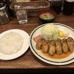 かつれつ四谷たけだ - カキバター焼き定食（カキ増量） 2,400円（税込）