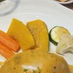 キッチン ブルー グローブ - 備え付け野菜のアップ