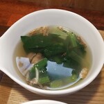 キッチン ブルー グローブ - ほうれん草と茸のスープ