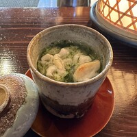 たでの葉 - ❶焼き白子の茶碗蒸し。