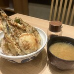 Hakata Tempura Takao - いわし天丼（銚子産いわし2枚･ささみ･煮玉子･野菜4種）￥1,400