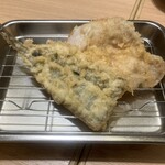 Hakata Tempura Takao - たかお天定食（豚肉･海老･魚介2種･野菜3種）￥1,300　豚肉といわし天