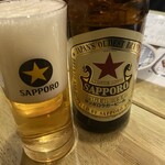 うなぎ 串料理 いづも - サッポロ赤星ラガービール中瓶