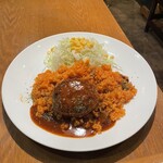 イタリアン　ピザ　レストラン　トスカーナ - シェフピラフハンバーグ乗せのM（1,380円）