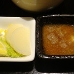 鉄板料理 堂島 - 2013.12ハンバーグのおろしポン酢とお新香