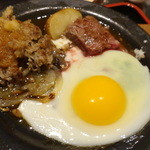 鉄板料理 堂島 - 2013.12ステーキとハンバーグのハーフ＆ハーフ