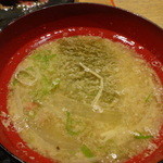 鉄板料理 堂島 - 2013.12ランチの牛骨味噌汁