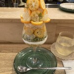 パフェバー agari - 金柑と晩白柚のパフェ、ホットレモネード 