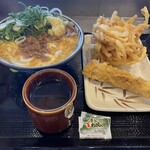 Marukame Seimen - 肉がさね玉子あんかけ790円+かしわ天180円+野菜かき揚げ170円-30円
                      計1110円