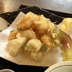 Hisamune - 帆立、葱、三つ葉のかき揚げ