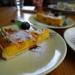 ツキカフェ - 2013年12月クリスマスランチプレートのデザート（かぼちゃのタルト）