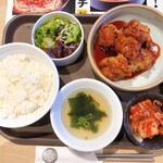 Kanshachi - ヤンニョムチキン定食(ごはん大盛り)