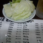 やきとり屯 - 2014.12.4お通しのキャベツ。味噌で。激旨です。