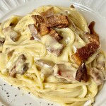 231232992 - 私のプリミはポーション巨大な正統派カルボナーラ　ローマでは生クリームは使いませんｗ