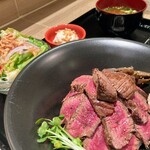 Amusekitchen - 国産牛ステーキ丼定食