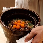 銀座 しのはら - 鱒と鼈　卵黄ご飯