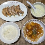 大阪王将 - 2024.01.14 (日)   海老のチリソース定食（餃子付）　1100円（税込）