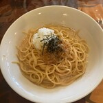 カスタネット - 明太子となめ茸おろしのスパゲティ