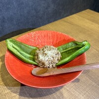 とり料理 鳥者 - ピーマンの肉詰め