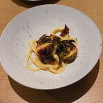 DepTH brianza - からすみと芽キャベツのマンチーニ（太いパスタ）