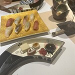Sushi Amami - 前菜と一貫目の握り