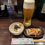 おかん家 - ビール＆お通し(2024年1月)