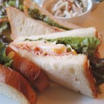 ミスエヴァンス - サンドイッチ、美味しい～！ボキ、たまごがはさまってるサンドイッチ
      大好きなんだ。ごぼうのサラダも美味しいな～
      ぶどうは天然果汁たっぷりのシャーベットを食べてるみたい。