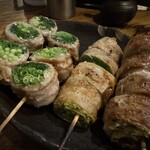 野菜巻き串屋 muco－no ねじけもん - 万ネギ豚巻き串、レタス豚巻き串