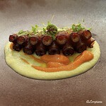 カーサ・デル・チーボ - 水蛸のサルタート カリフラワーのピュレとアラビアータソース