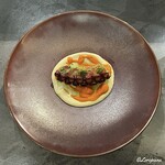 カーサ・デル・チーボ - 水蛸のサルタート カリフラワーのピュレとアラビアータソース