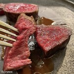 カーサ・デル・チーボ - 未経産の黒毛和牛のランプ肉のアッロースト