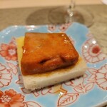 鮨 富かわ - あんパン あん肝が暖かく ふわふわパンには 生クリームが 吸わせてある
