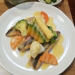 キッチン ブルー グローブ - 上から、彩り鮮やかで、キレイなビジュアルです