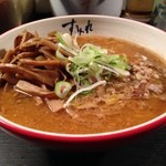 すみれ - 味噌ラーメン大盛り＋メンマ！  これ、これですよ！  追加のメンマ、山盛りでウレシイ♡  アツアツのスープでやけどしそうになるのも、すみれの味噌ラーメンのオタノシミ 