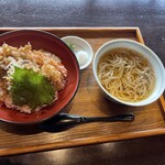 産庵 - 天丼（小さいそば付・冷・温選べます）