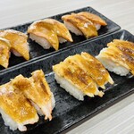 海鮮ろうど 鳥栖店 - メニュー:炙りえび ¥165(税込) 炙りサーモン ¥242(税込)