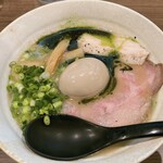 らーめん功喜 - 塩ラーメン味玉　あおさ麺