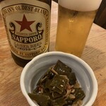 ろばた焼 磯貝 - 瓶ビールとお通し