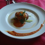 レストラン アゼリア - 子羊のミンチカツ、ソーストマトのフォンダンチーズ