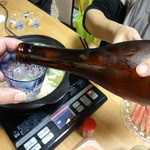 わりでんや - 「新超然」 2013年11月瓶詰 ラベル無し 。我が家で家内と一緒に美味しく頂きました。