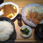 Taishuu Shokudou Tengu Dai Horu - 鶏から(5個)定食 649円 麻婆豆腐単品 429円