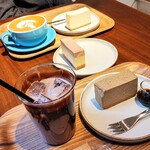 BRANTA BAKE STORE - コーヒーチーズケーキ、チーズケーキ、ホワイトチョコ＆ラズベリー、ホットラテ、アイスショコラ