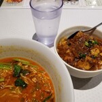 成都担々麺 - 途中・セット全体図。