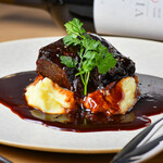 Stewed beef cheek in red wine