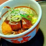 若鯱家 - ミニ味噌かつを、お味噌も甘すぎなくて美味しいです〜