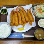 Kicchinyorozuya - エビフライ食べ放題定食(最初の20本)
