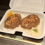 Umashi Shitsu Yoshi Niku Yoshi - 和牛100%ハンバーグ弁当（ステーキソース）780円