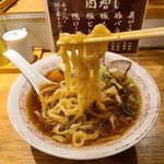 超多加水自家製手揉み麺 きたかた食堂 - 肉そば麺リフト